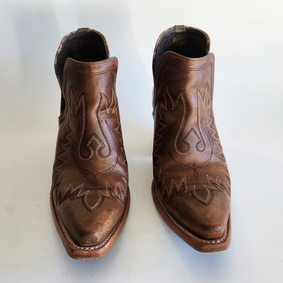 Ariat Pendelton Dixon Ankle Boot Weathered Brown Snip Toe Western Aztec Print 9B - Picture 5 of 16